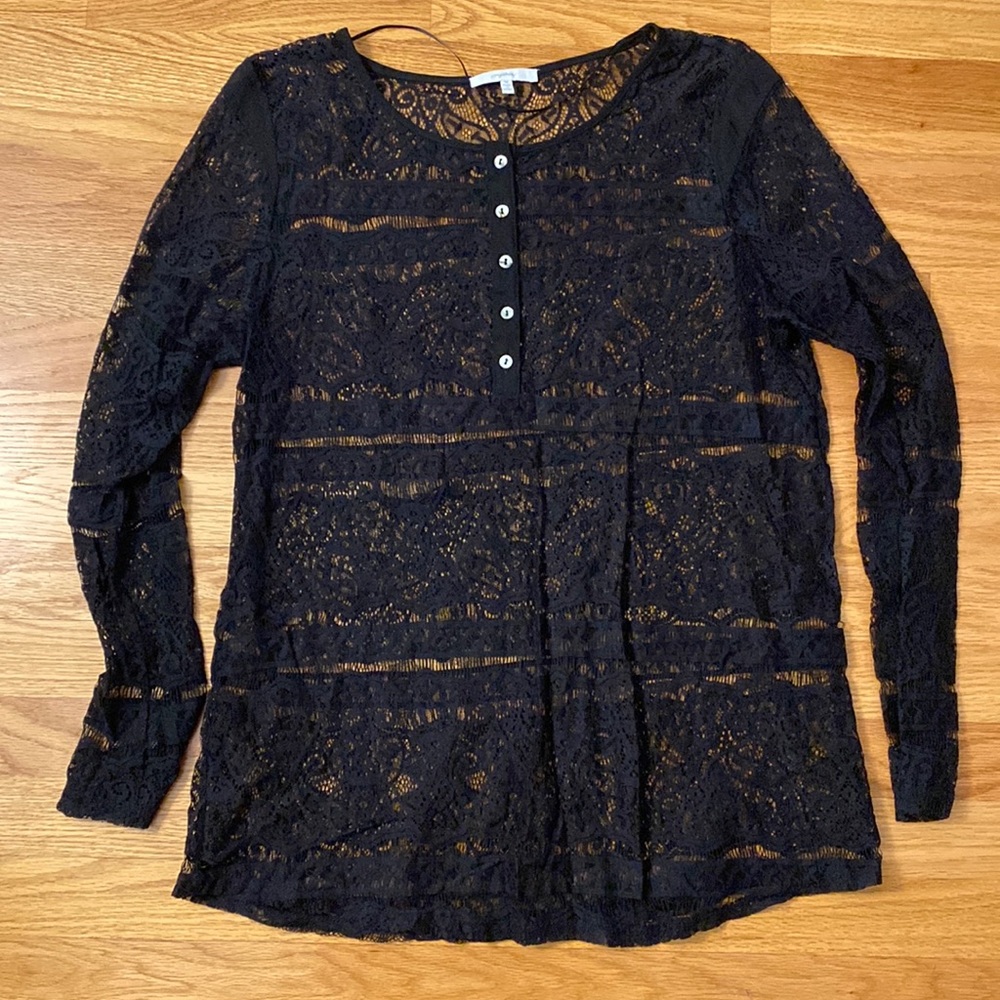 Mystree Long-Sleeve Lace Top